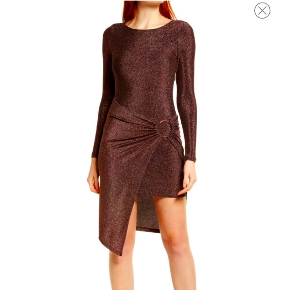 bebe Ring Detail Sparkle Knit Dress